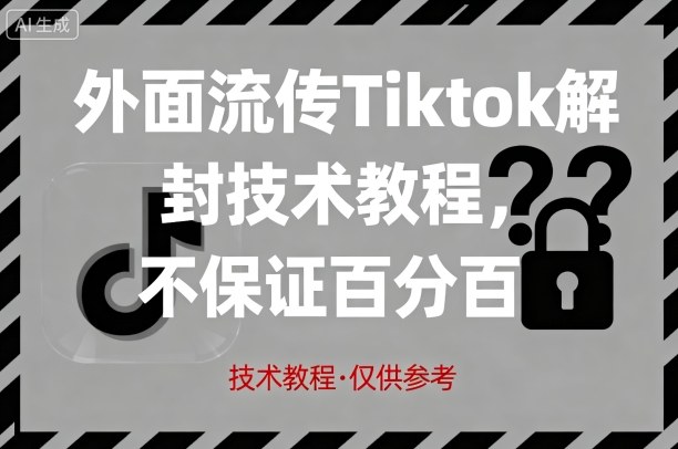 外面流传Tiktok解封技术教程，不保证百分百，具体自测-超级会员网