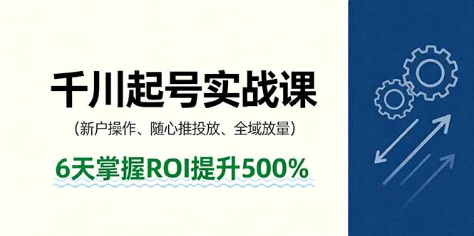 抖音千川起号实战课，新户操作,随心推投放,全域放量，6天掌握ROI提升500%-超级会员网