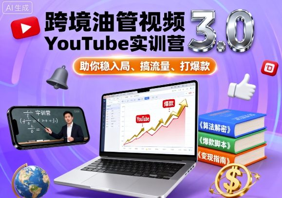 跨境油管视频YouTube实训营3.0，助你稳入局、搞流量、打爆款-超级会员网