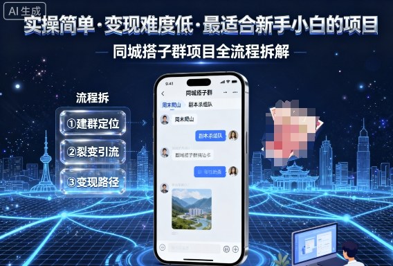 实操简单，变现难度低，最适合新手小白做的项目，每天轻松收入3张，同城搭子群项目全流程拆解-超级会员网