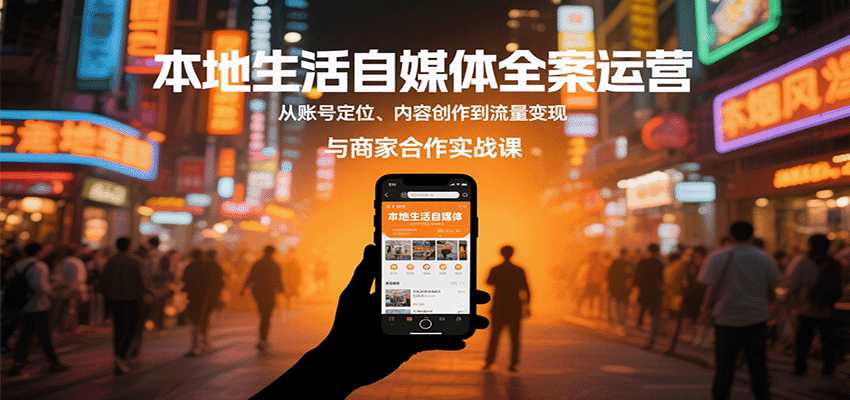 本地生活自媒体全案运营，从账号定位、内容创作到流量变现与商家合作实战课-超级会员网