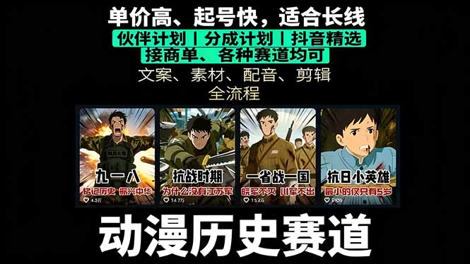 历史动漫赛道撸分成：起号、文案、素材、配音、剪辑，单视频收益破万-超级会员网