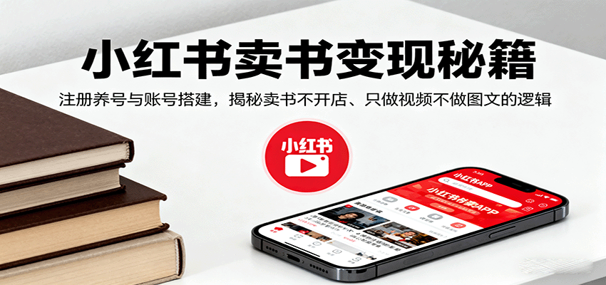 小红书卖书变现秘籍，注册养号与账号搭建，揭秘卖书不开店、只做视频不做图文的逻辑-超级会员网
