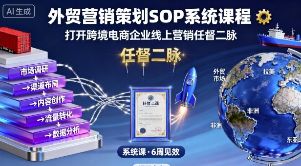 外贸营销策划SOP系统课程，打开跨境电商企业线上营销任督二脉-超级会员网