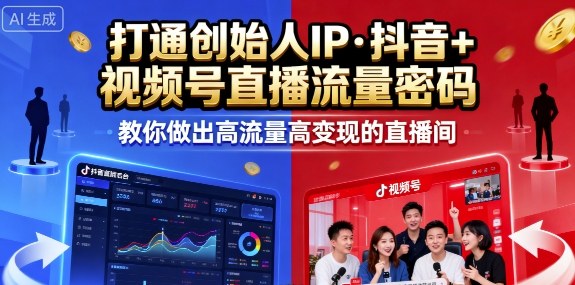 25年直播9-10两期线下课，打通创始人IP，抖音+视频号直播流量密码，教你做出高流量高变现的直播间-超级会员网