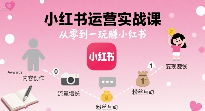 小红书运营实战课，从零到一玩賺小红书-超级会员网