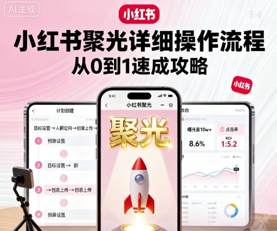 小红书聚光详细操作流程，小红书聚光从0到1速成攻略-超级会员网