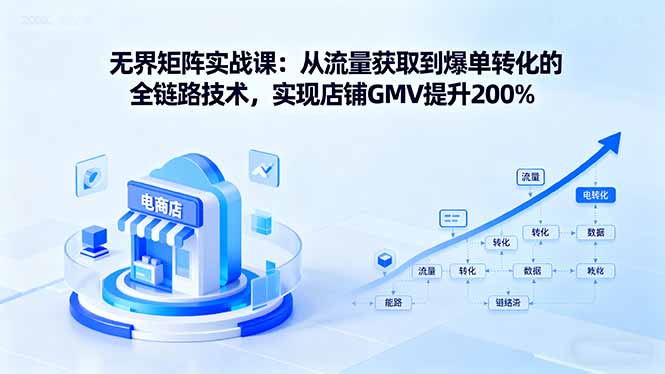 无界矩阵实战课：从流量获取到爆单转化的全链路技术，实现店铺GMV提升200%-超级会员网