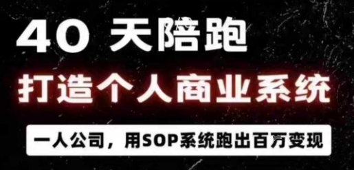 40天陪跑打造个人商业系统，一人公司，用SOP系统跑出百W变现-超级会员网