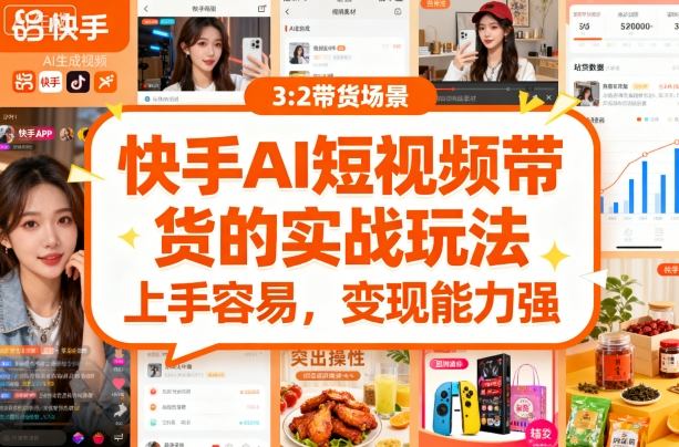快手ai短视频带货的实战玩法，上手容易，变现能力强-超级会员网