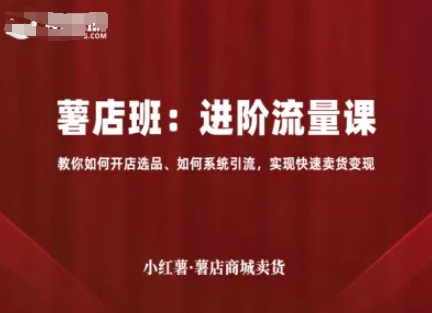 小红薯薯店商城卖货，进阶流量课，教你如何开店选品、如何系统引流，实现快速卖货变现-超级会员网