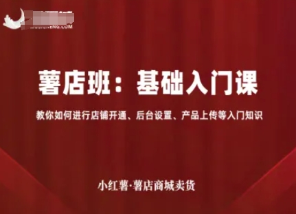 小红薯薯店商城卖货，基础入门课，教你如何进行店铺开通、后台设置、产品上传等入门知识-超级会员网