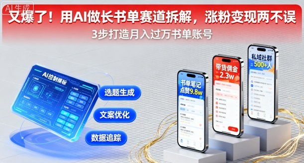 又爆了！用AI做长书单赛道拆解，涨粉变现两不误-超级会员网