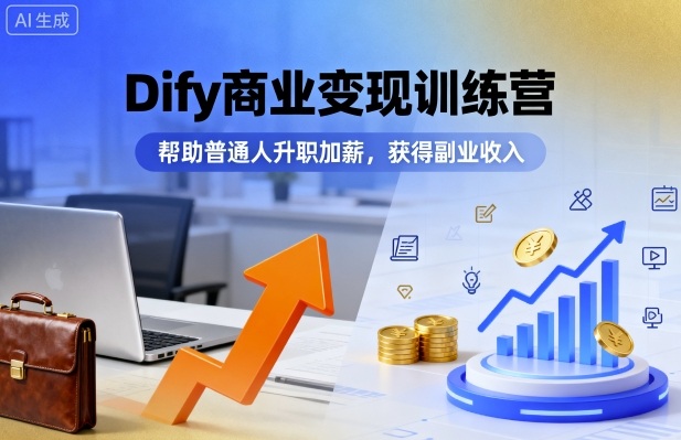 Dify商业变现训练营，帮助普通人升职加薪，获得副业收入-超级会员网