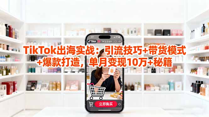 「TikTok出海实战」引流技巧+带货模式+爆款打造，单月变现10万+秘籍-超级会员网