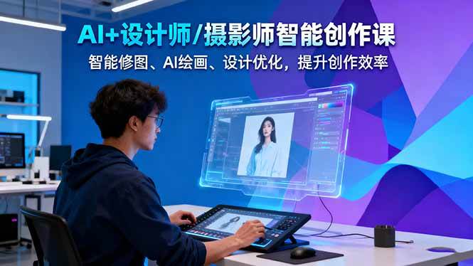 AI+设计师/摄影师智能创作课：智能修图、AI绘画、设计优化，提升创作效率-超级会员网