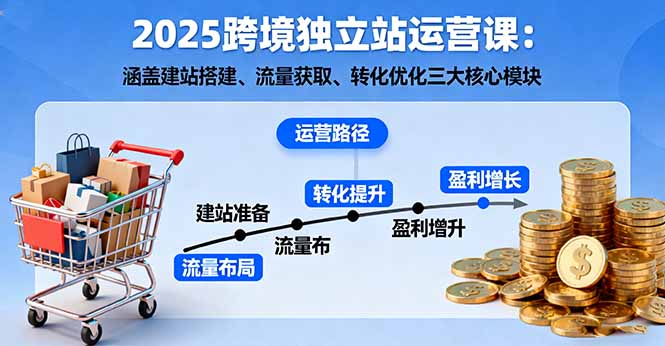 2025跨境独立站运营课：涵盖建站搭建、流量获取、转化优化三大核心模块-超级会员网