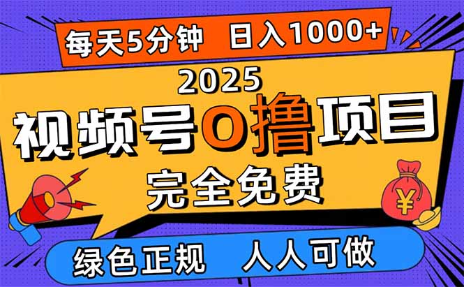 2025视频号0撸项目，5分钟一个号，日入1000+，人人可做-超级会员网