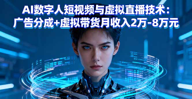 AI数字人短视频与虚拟直播技术：广告分成+虚拟带货月收入2万-8万元-超级会员网