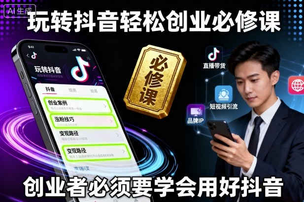 玩转抖音轻松创业必修课，创业者必须要学会用好抖音-超级会员网