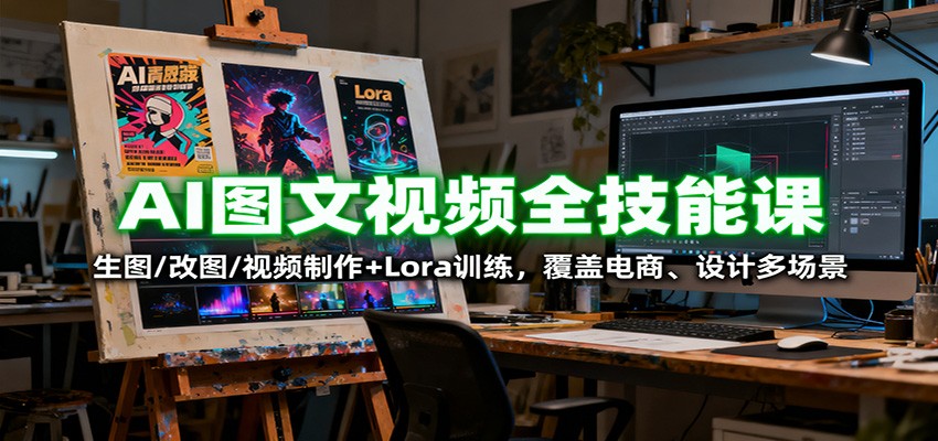 AI图文视频全技能课：生图/改图/视频制作+Lora训练，覆盖电商 、设计多场景-超级会员网