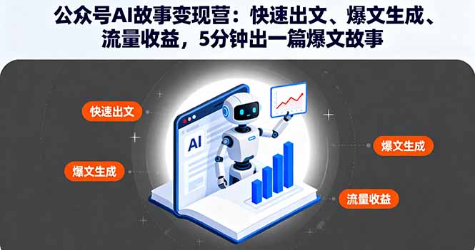 公众号AI故事变现营：快速出文、爆文生成、流量收益，5分钟出一篇爆文故事-超级会员网