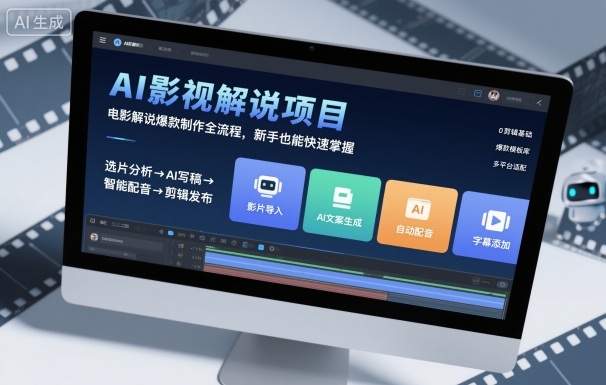 AI影视解说项目，电影解说爆款制作全流程，新手也能快速掌握-超级会员网