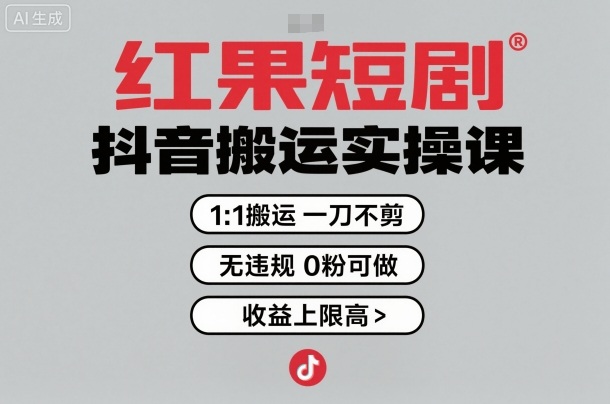 红果短剧拉新之抖音搬运实操课，1：1搬运，一刀不剪，无违规，0粉可做，收益上限高-超级会员网
