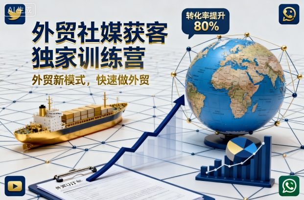 外贸社媒获客独家训练营，外贸新模式，快速做外贸-超级会员网