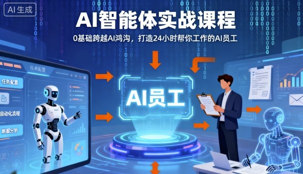 Ai智能体实战课程，0基础跨越Ai鸿沟，打造24小时帮你工作的Ai员工，打破常规，以实战定义Ai-超级会员网