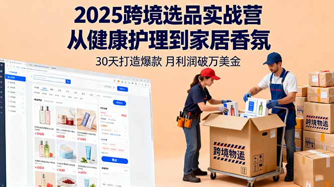 2025跨境选品实战营：从健康护理到家居香氛，30天打造爆款,月利润破万美金-超级会员网