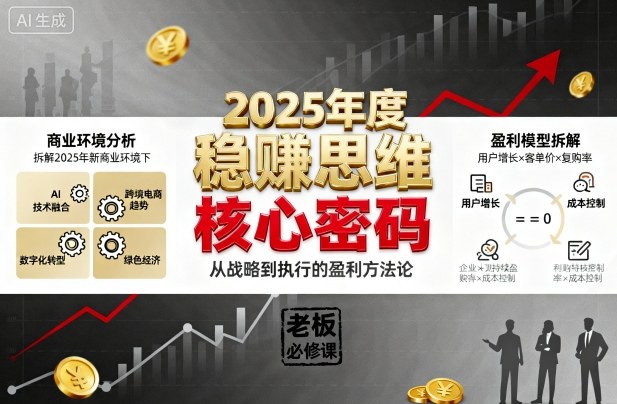 2025年度稳賺思维老板创业营，拆解2025年新商业环境下，企业实现持续盈利的核心密码-超级会员网