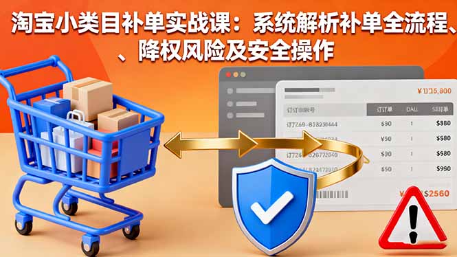 淘宝小类目补单实战课：系统解析补单全流程、降权风险及安全操作-超级会员网