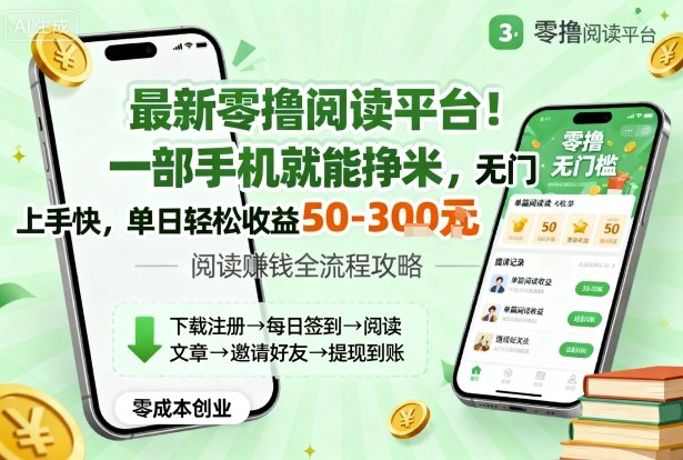 最新零撸阅读平台！一部手机就能挣米，无门槛上手快，单日轻松收益50-3张【揭秘】-超级会员网
