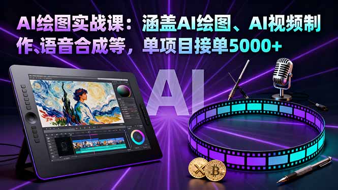 AI绘图实战课：涵盖AI绘图、AI视频制作、语音合成等，单项目接单5000+-超级会员网