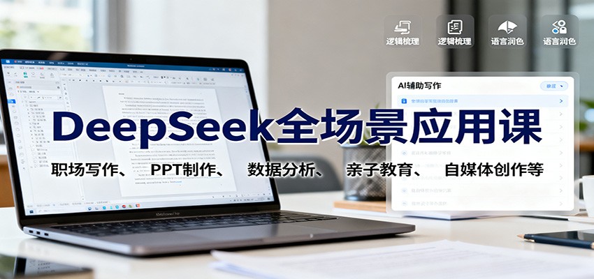 DeepSeek全场景应用课：职场写作、 PPT制作、数据分析、亲子教育、自媒体创作等-超级会员网