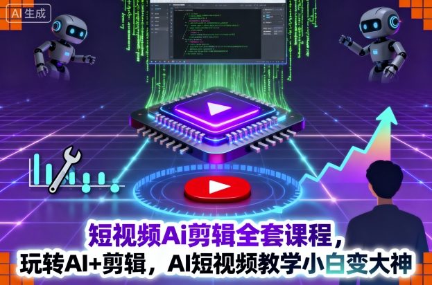短视频Ai剪辑全套课程，玩转AI+剪辑，AI短视频教学小白变大神-超级会员网