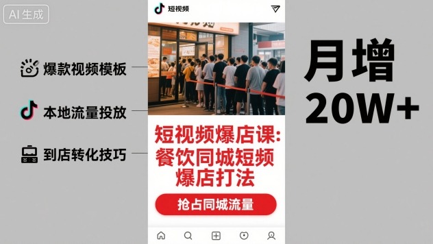 短视频爆店课，餐饮同城短视频爆店打法-超级会员网