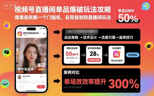 视频号直播间单品爆破玩法攻略，像素级拆解一个门槛低，容易复制到直播间玩法-超级会员网