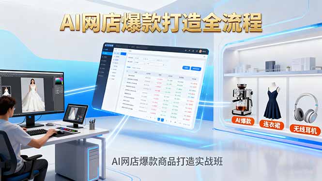 AI网店爆款商品打造实战班：AI技术实现商品图智能处理，快速搭建AI网店-超级会员网