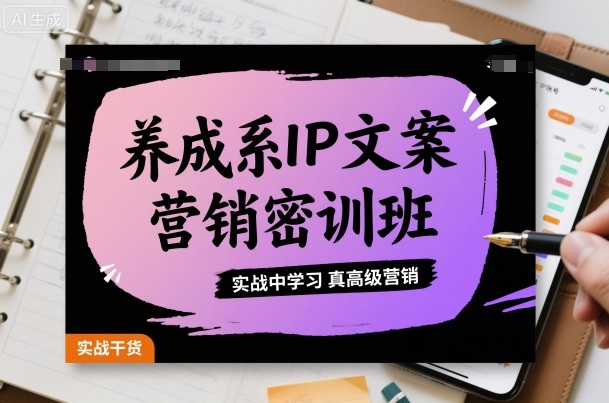 养成系IP文案营销密训班，实战中学习真高级营销-超级会员网