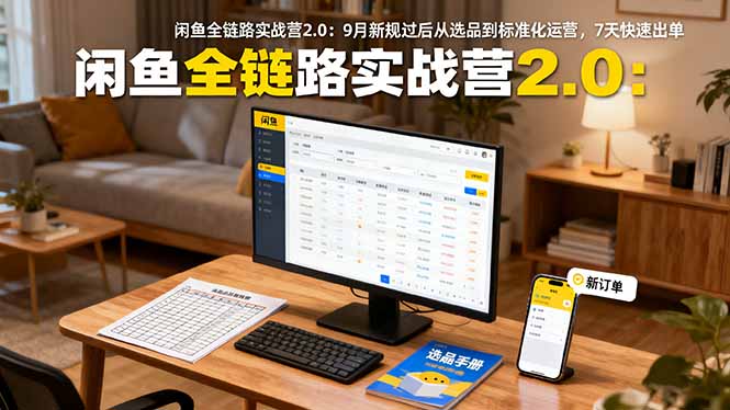 闲鱼全链路实战营2.0：9月新规过后从选品到标准化运营，7天快速出单-超级会员网