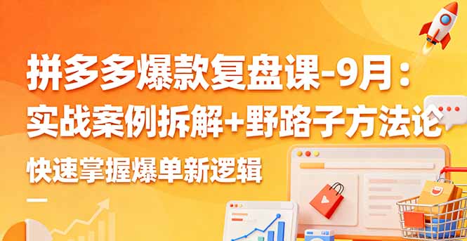 拼多多爆款复盘课-9月：实战案例拆解+野路子方法论，快速掌握爆单新逻辑-超级会员网