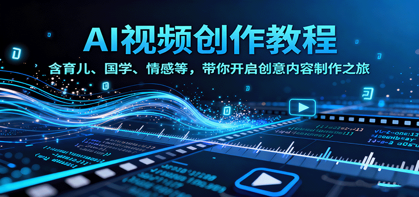 AI视频创富课，含育儿、国学、情感等，带你开启创意内容制作之旅-超级会员网