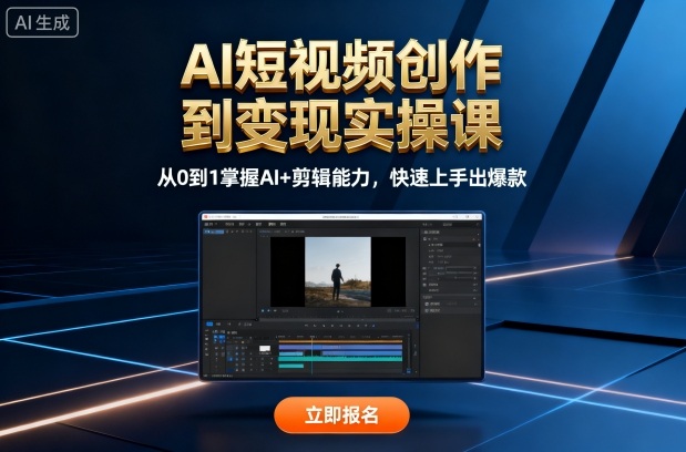 AI短视频创作到变现实操课，从0到1掌握AI+剪辑能力，快速上手出爆款(更新10月)-超级会员网