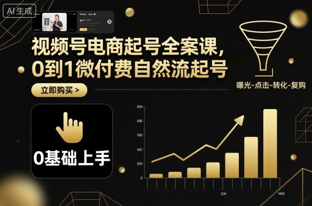 视频号电商起号全案课，0到1微付费自然流起号-超级会员网