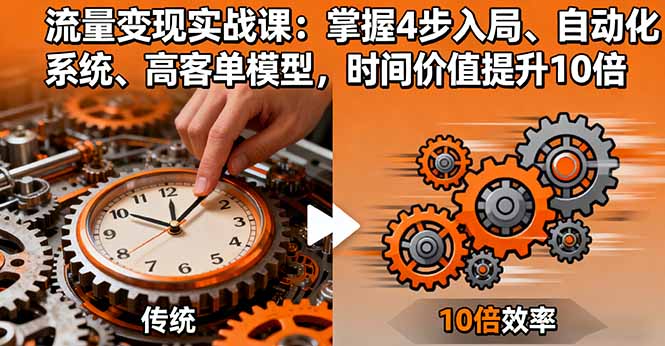 流量变现实战课：掌握4步入局、自动化系统、高客单模型，时间价值提升10倍-超级会员网