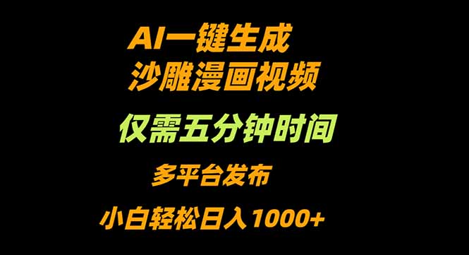 AI一键生成沙雕动漫视频，只需5分钟，小白轻松日入1000+-超级会员网