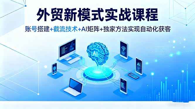 外贸新模式实战课程，账号搭建+截流技术+AI矩阵+独家方法实现自动化获客-超级会员网