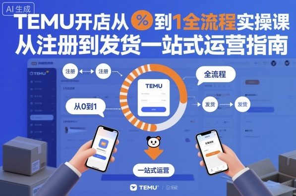 TEMU开店从0到1全流程实操课，从注册到发货一站式运营指南-超级会员网
